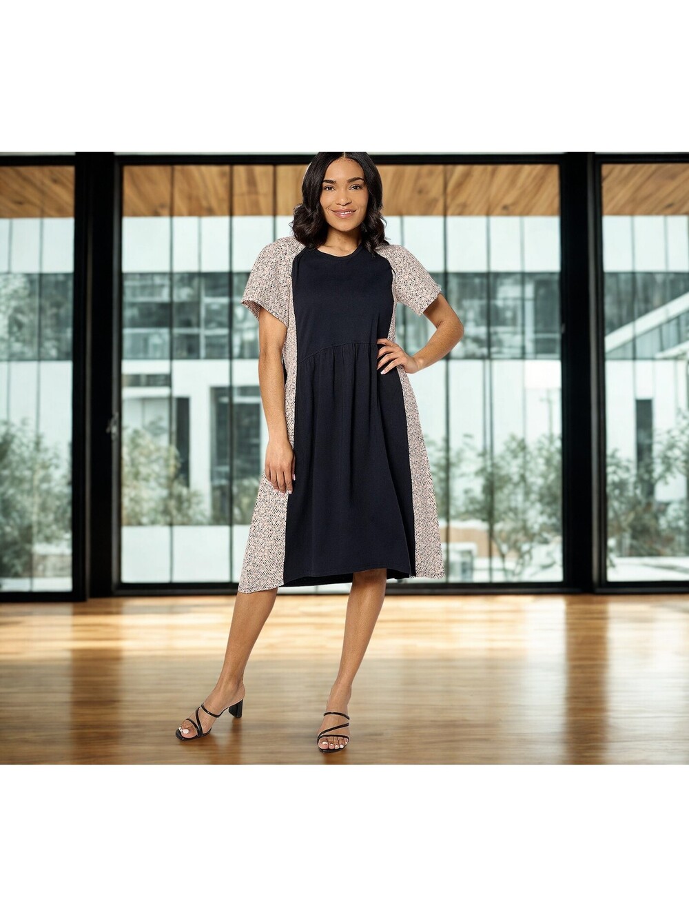 LOGO by Lori Goldstein Petite Dress with Schiffli Embroidery Size XXSP